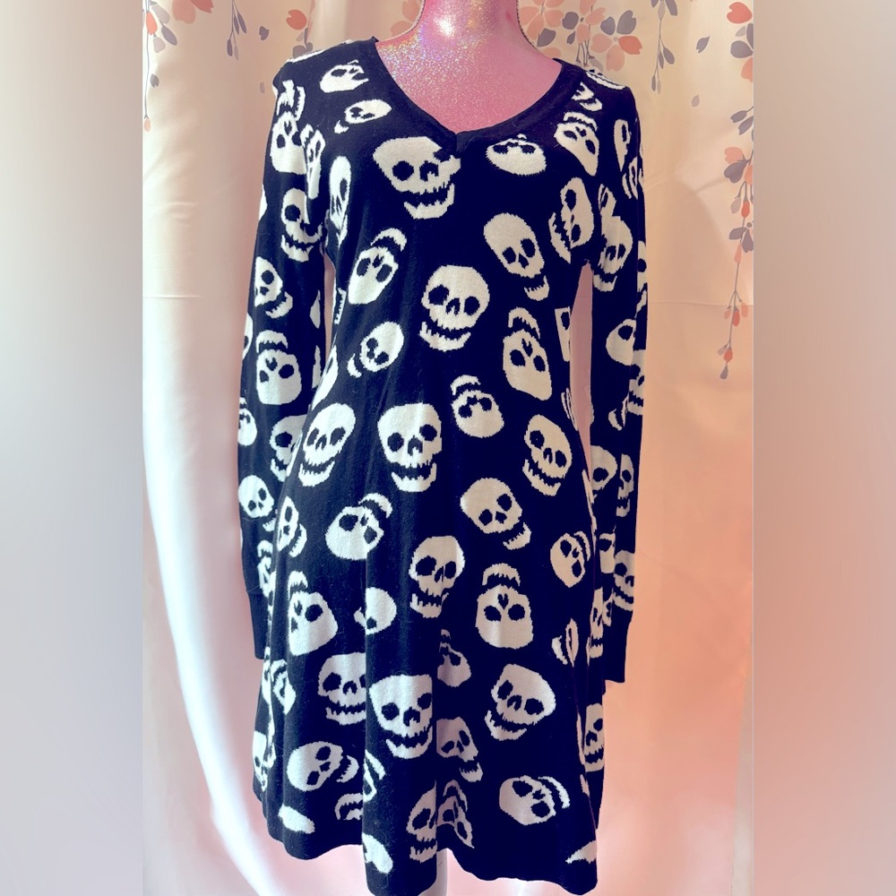 Sourpuss Skull Sweater Dress